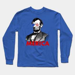 abraham lincoln merica American Flag sunglasses Long Sleeve T-Shirt